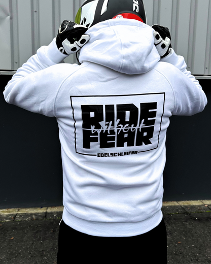 RideWithoutFear [Weiß] | Premium Protektor Hoodie